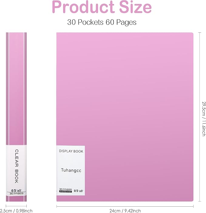 Tuhangcc Binder with Plastic Sleeves 30-Pocket with Clear Sheet Protectors - Image 2
