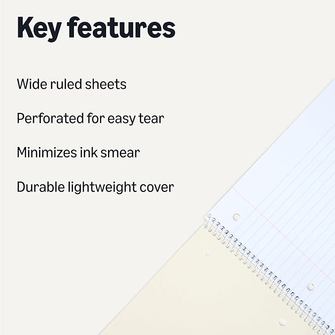 Amazon Basics Wide-Ruled Spiral Notebooks - Image 2