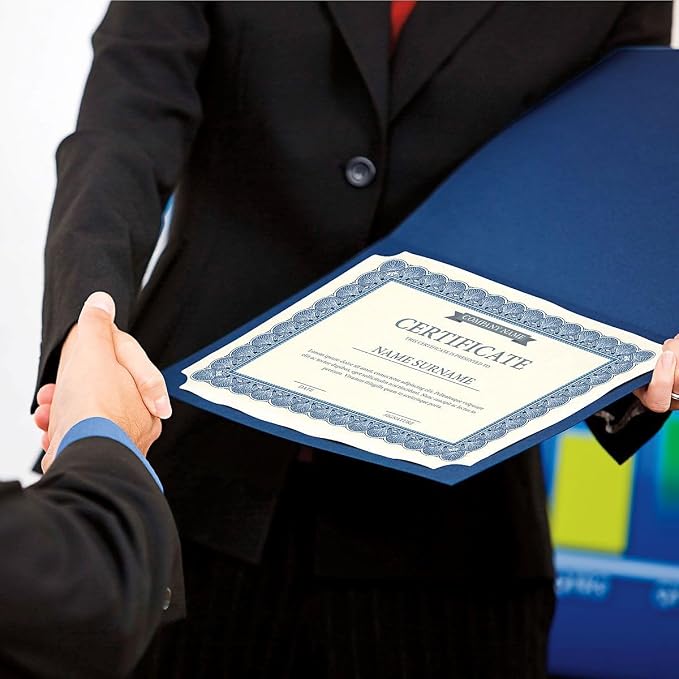 Plain Blue Certificate Folders - Image 5