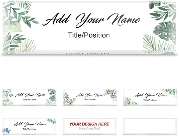 Customized Desk Name Plate Block Custom Clear Acrylic Blocks by OHAJPAK