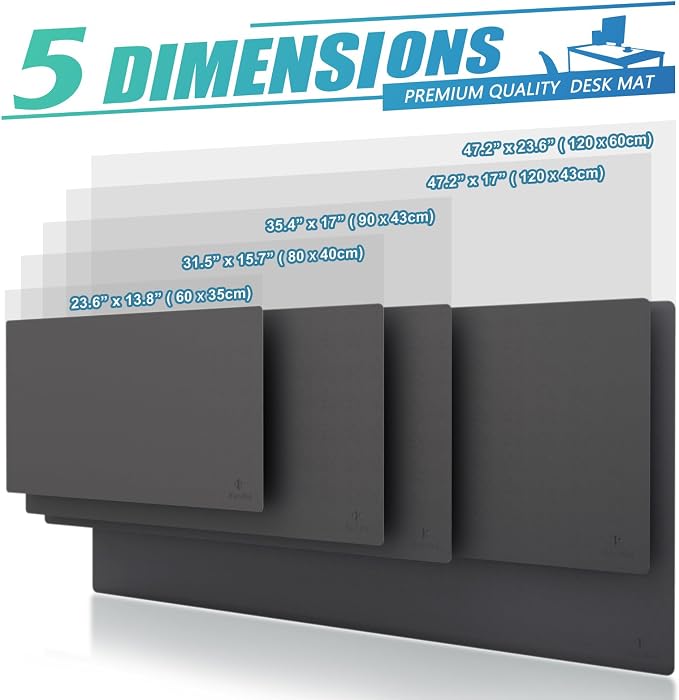 K KNODEL Large Office Leather Desk Mat, Mouse and Keyboard Pad, Computer and - Image 4