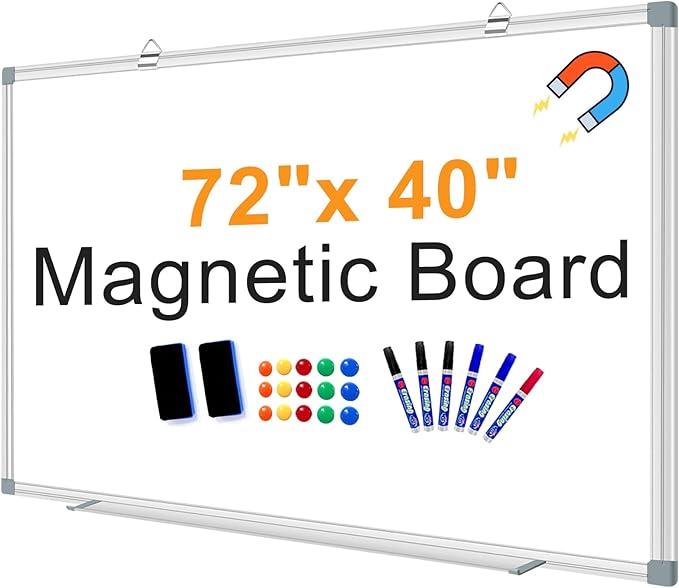 H-Qprobd Large White Board Dry Erase Board for Wall 72"X40" Magnetic Whiteboard with Long Pen Tray, Presentation Dry Erase Boards for Office, Classroom, School, Home-DeskLoop Office
