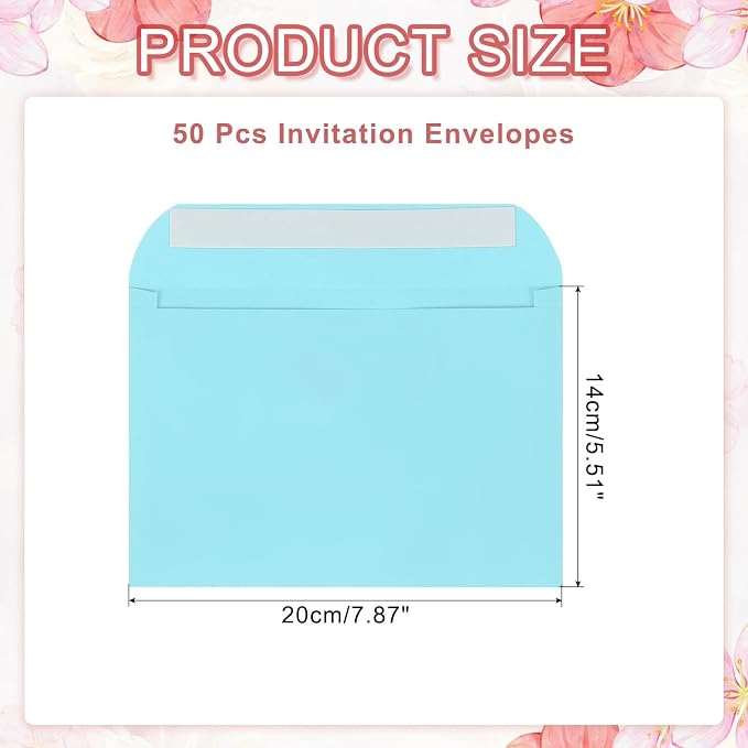 PATIKIL 7.5x5.5 Inch Invitation Envelopes, Light Blue - Image 2