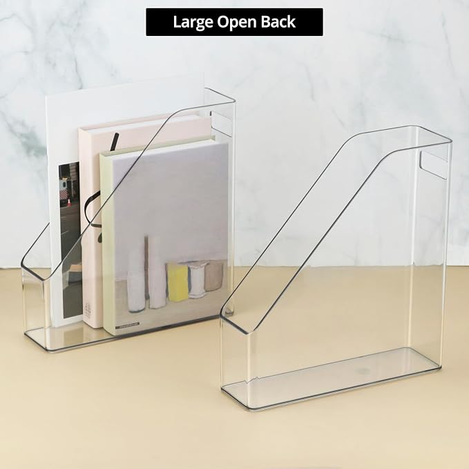 QWORK Clear Acrylic Magazine File Holder, 10.24” X 9.45” X 3.54”, Reliable and - Image 5