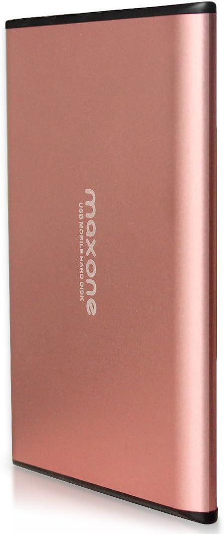 Maxone 250GB Ultra Slim Portable External Hard Drive HDD USB 3.0 Compatible with PC, Laptop, Rose Pink-DeskLoop Office