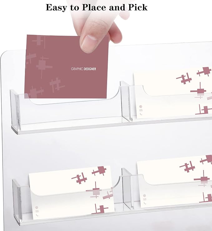 TURSTIN Business Card Holder Wall Mount Clear Sticker Display Marketing Holder - Image 4