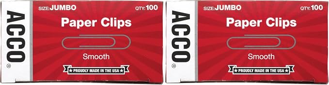 ACCO Paper Clips, 100 Clips/Box, 1 Box by ACCO+Brands