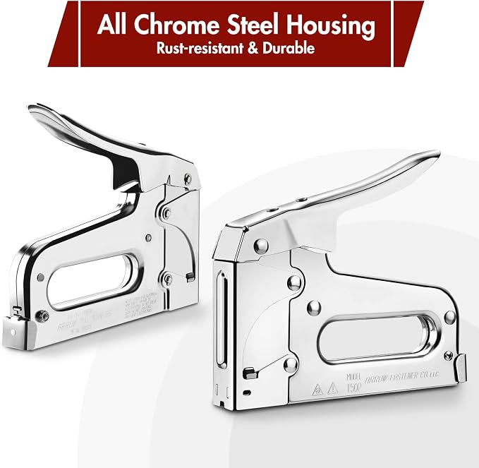 Arrow T50 Heavy Duty Staple Gun Kit, All Chrome Steel Stapler, - Image 4