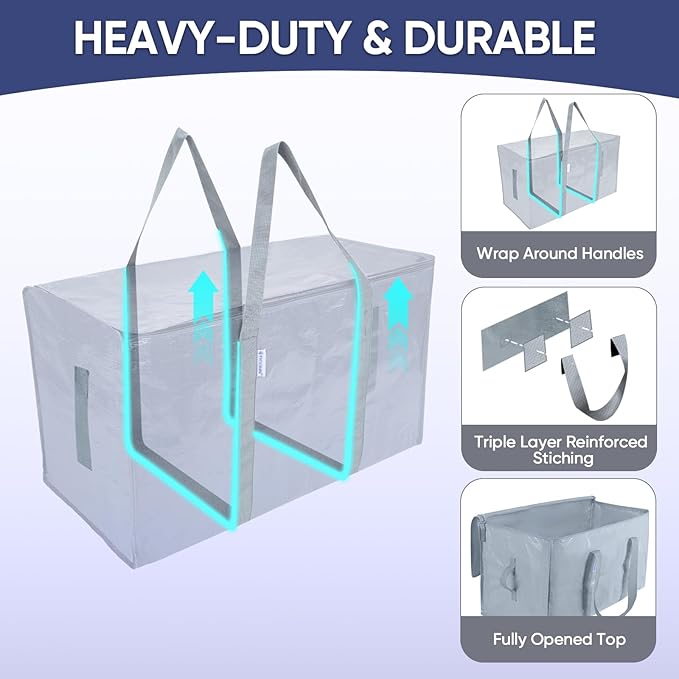 TICONN 8 Pack Extra Large Moving Bags Heavy Duty - Image 3