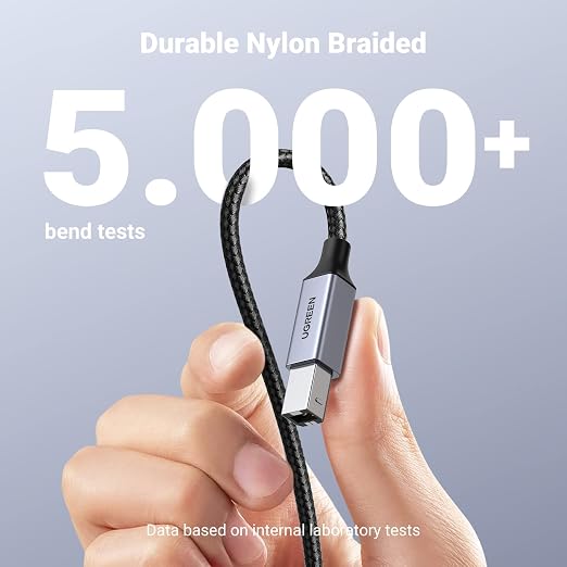 UGREEN USB B to USB C 10 FT Printer Cable, Nylon USB B to C Cord - Image 2