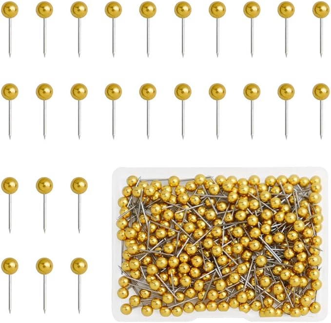 200 Pieces Map Push Pins, Small Round Head Marking Pins, Round Head Push Pin by Unknown