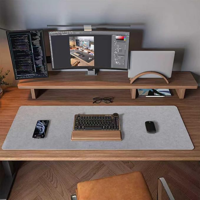 DawnTrees Felt Desk Pad, Keyboard Mat, Large Felt Mouse Pad, Computer Desk Mat - Image 3