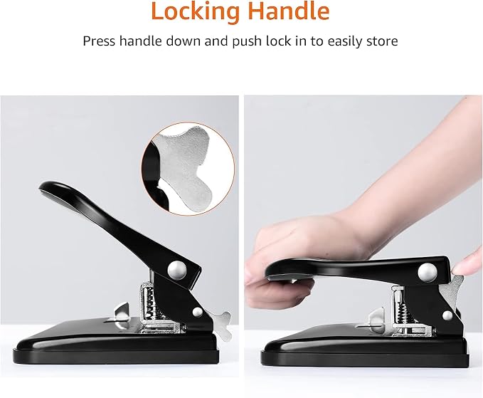 Amazon Basics Semi-Adjustable 3-Hole Punch, 30 Sheet Capacity - Image 3