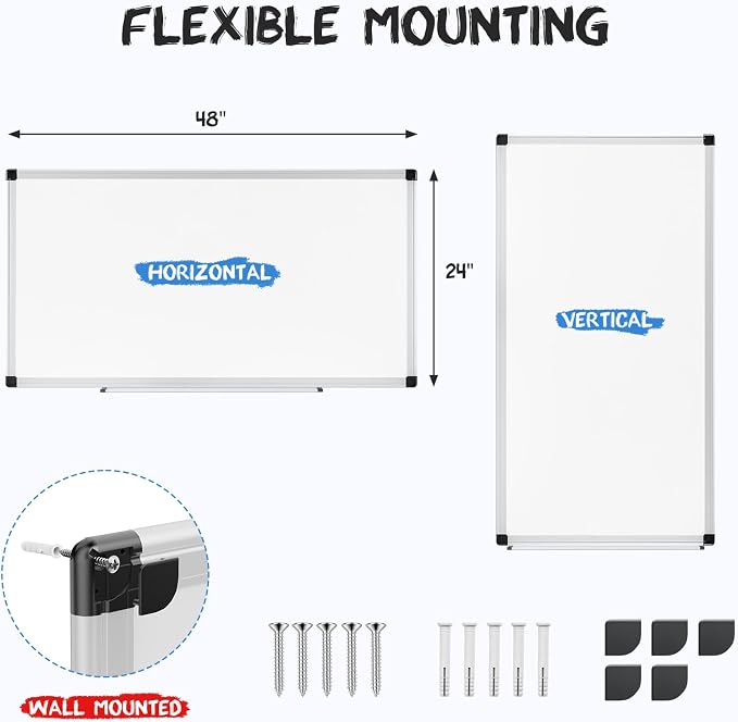 OLIXIS 24" x 48" Magnetic White Board, Dry Erase Board - Image 2