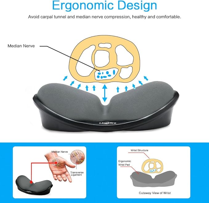 Memory Foam Mouse, Keyboard Wrist Rest Pad Anti-Skid Mousepad Support Mat - Image 3