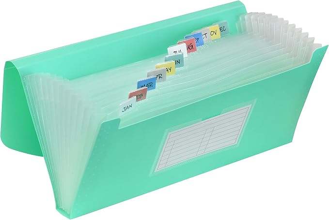 C-Line 13-Pocket Poly Expanding File, 10 x 5 Inches, Junior Size by C-Line