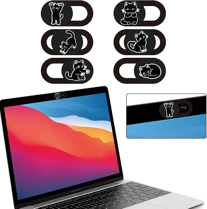 6Pcs 6 Styles Cat Camera Cover Slide Cute Privacy Guard Accessories, 0.04 Inch - Image 8