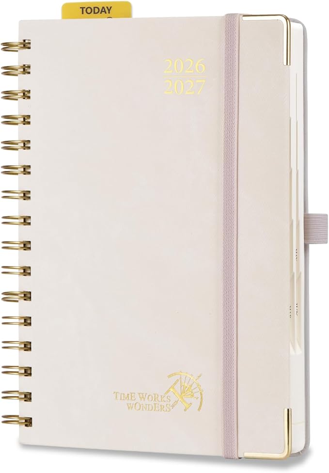 POPRUN Daily Planner 2026-2027 One Page Per Day, 12 Months Hourly Appointment by POPRUN