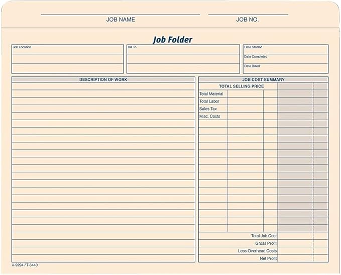 TOPS Job Folder File Jackets, 11.75 x 9.5 Inches by TOPSProducts