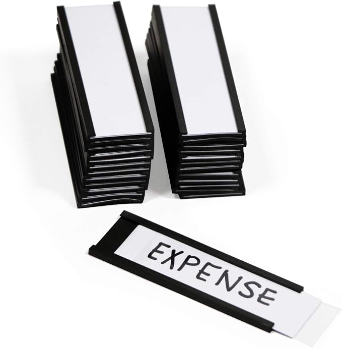SmartSign Pack of 25 Magnetic"C" Channel Label Holders | 1" x 3" by SmartSign