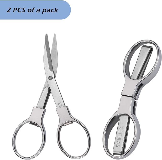2Pcs Folding Scissors, Portable Stainless Steel Telescopic Cutter, Safety - Image 6