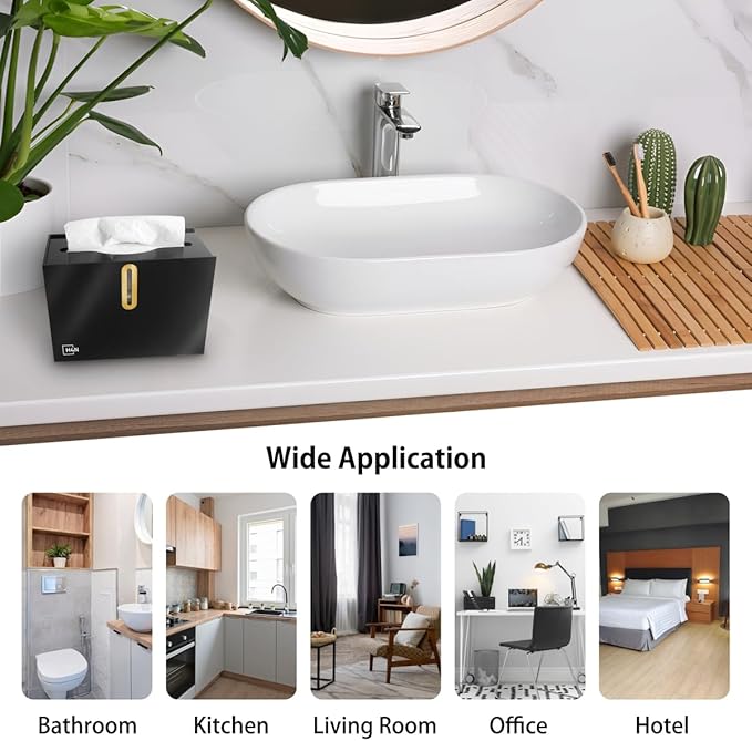 H4N Multifold Hand Paper Towel Dispenser Countertop, Compact Design, Single Sheet Dispensing for Home and Commercial Use, Black-DeskLoop Office