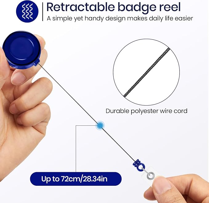 Zonon 100 Pcs Retractable Badge Reel Clips ID Card Holder Reel - Image 5