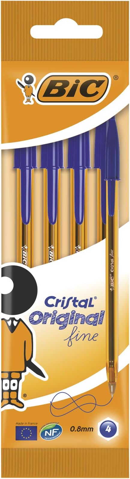 BIC Cristal Fine Ballpoint Pen Pack of 4 blue by BIC