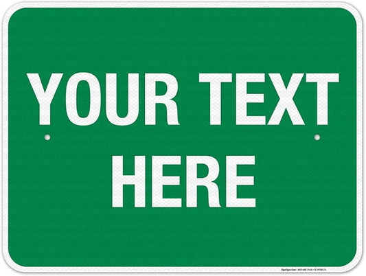 Personalized Custom Green Background Customize by SigoSigns