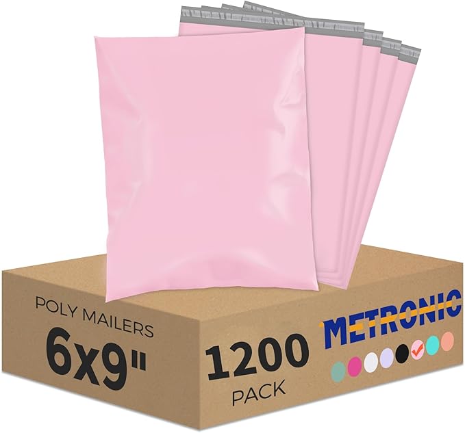 Metronic Poly Mailers 6x9 1200 Pack, Small Shipping Bags by METRONIC