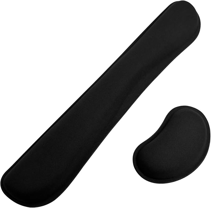 Bloss 2 Black Wrist Rest for Mouse & Keyboard, Ergonomic Wrist Support | Soft by Bloss