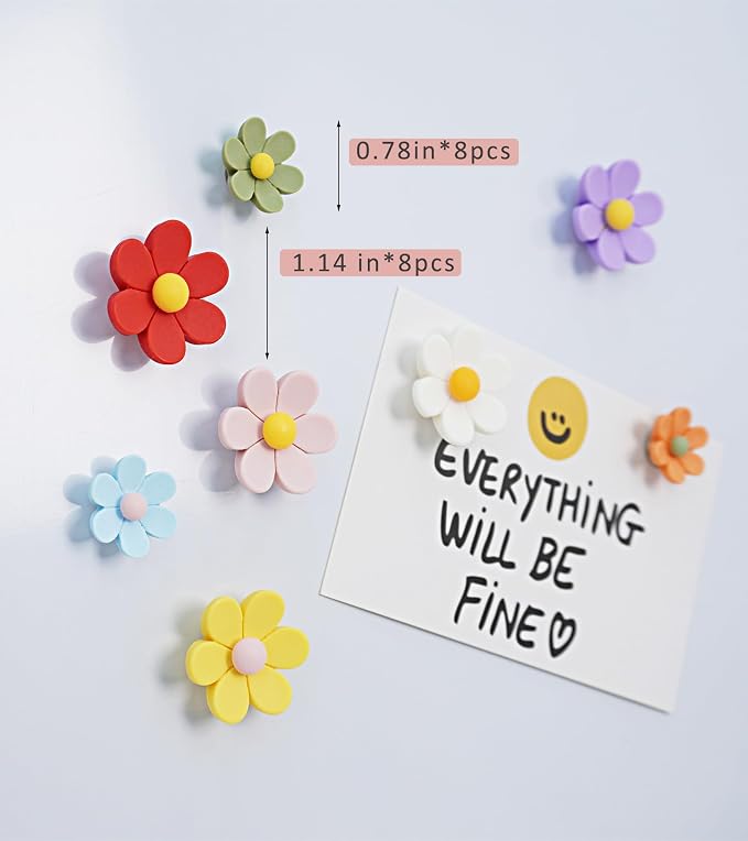 16 pcs-Cute Flower Magnet, Colorful Magnets - Image 6