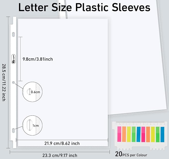 120 Pack Extra Heavyweight Plastic Page Protectors, 8.5 x 11in Top Loading - Image 2