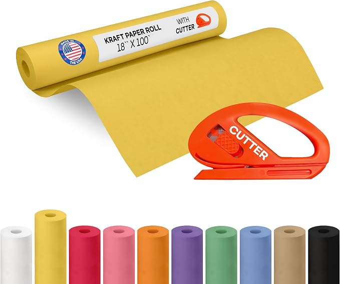 Yellow Kraft Paper Roll 18" x 1200" by IDLPackaging