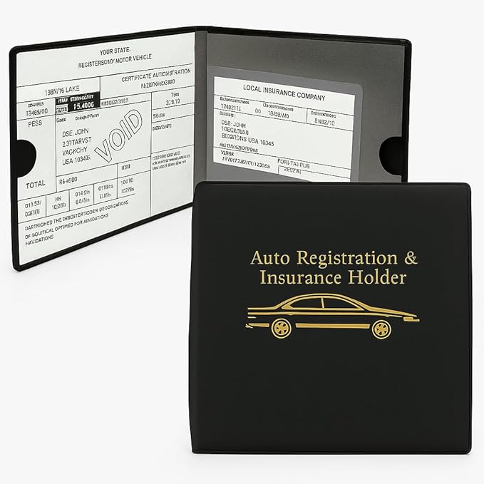 ESSENTIAL Car Auto Insurance Registration BLACK Document Wallet Holders 2 Pack - Image 2