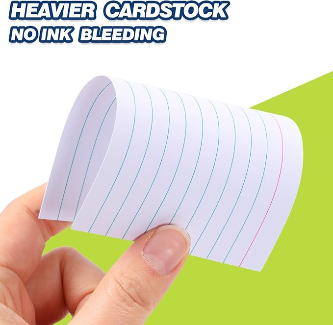 Extra Heavyweight 3x5 Inch Ruled Index Cards, Made of 92lb Weight Thick Paper - Image 2