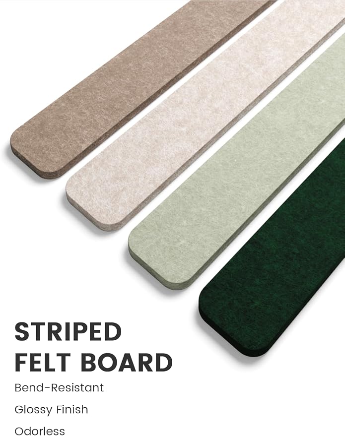 Fluxynara Cork Board Alternative Felt Strip Board 8-Pack 13"x2", Office Pin - Image 3