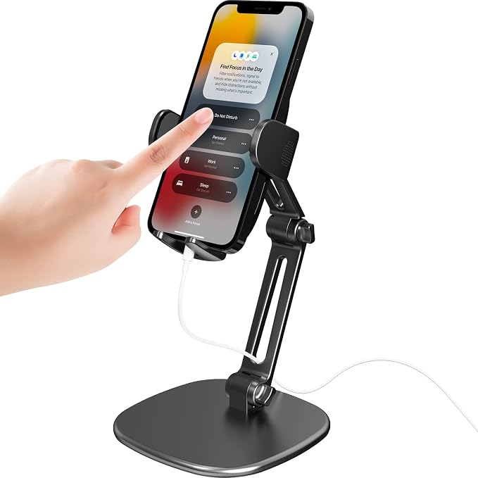 APPS2Car Phone Stand for Desk Adjustable Height 360 Degree Rotation Heavy Base - Image 9