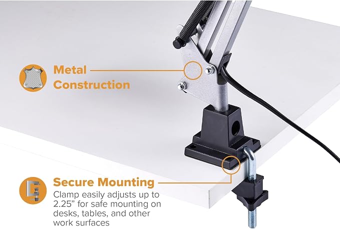 Bostitch Office VLF100-SLV Swing Arm Desk Lamp - Image 3