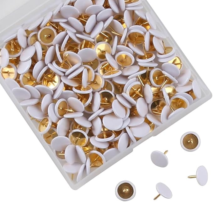 200PCS Thumb Tacks Flat Push Pins Wall Tacks Round Head Thumbtack by KAKULO