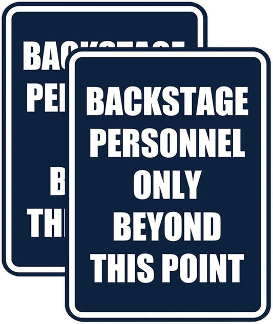 Portrait Round Backstage Personnel Only Beyond This Point Door or Wall Sign by SignsByLITA