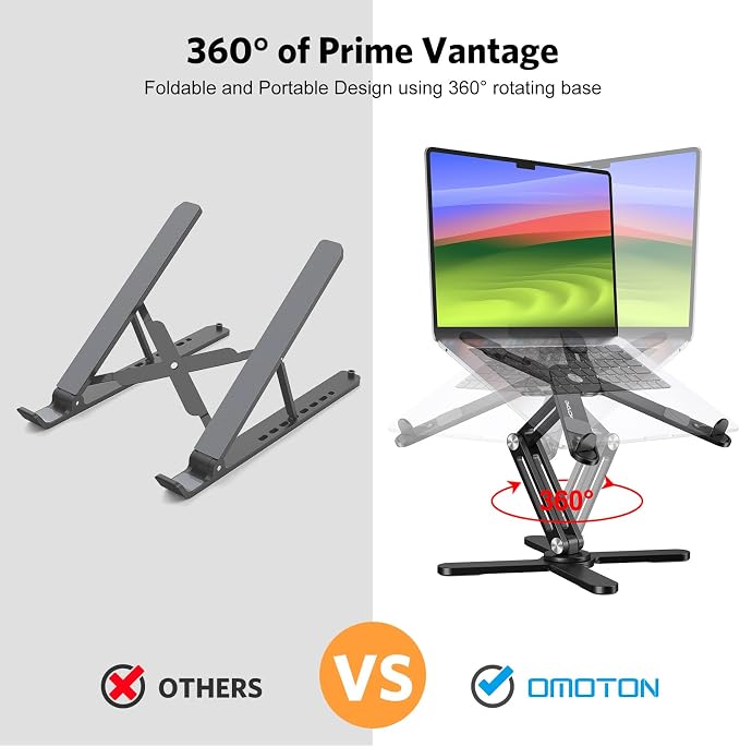 OMOTON 360° Rotating Laptop Stand Riser - Image 2