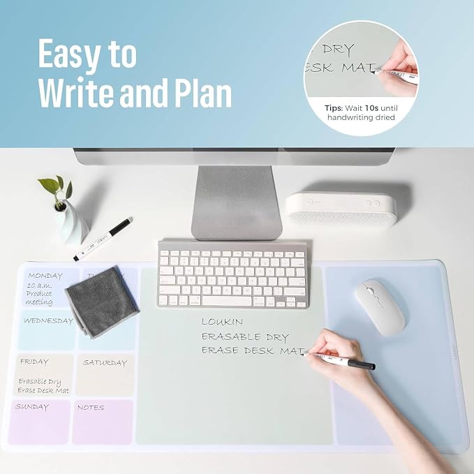 LOUKIN Erasable Dry Erase Desk Mat, Writing White Board, Non-Slip Desktop - Image 5