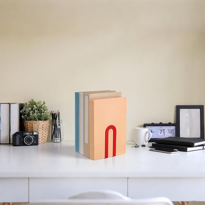 Chunful 12 Pcs Modern Metal Book Ends - Image 7
