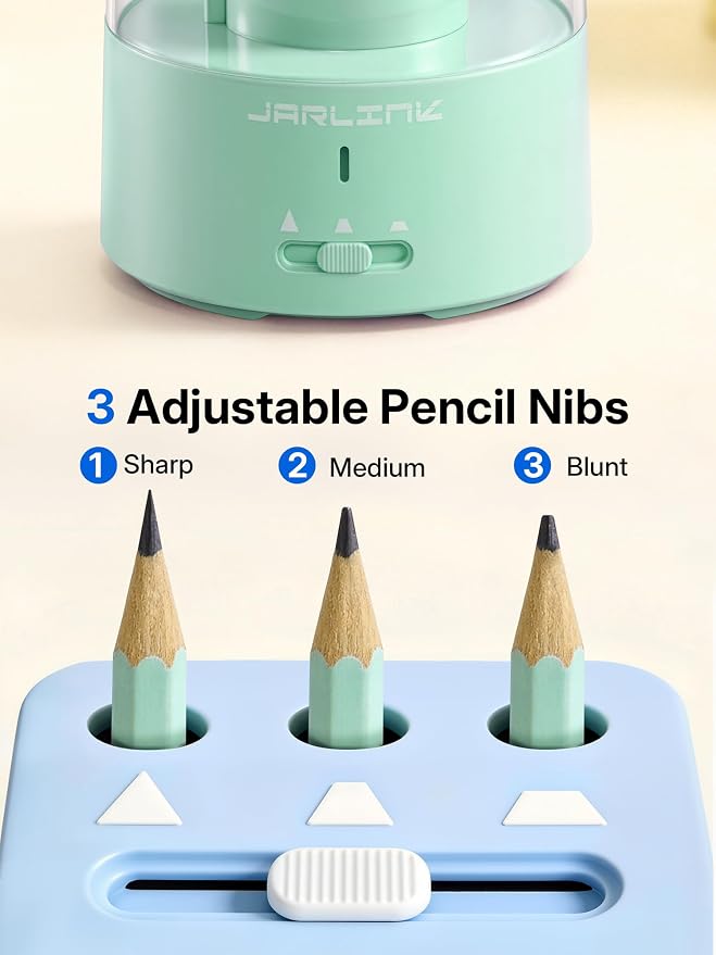 JARLINK Electric Pencil Sharpener, Fully Automatic Rechargeable Pencil Sharpener - Image 4