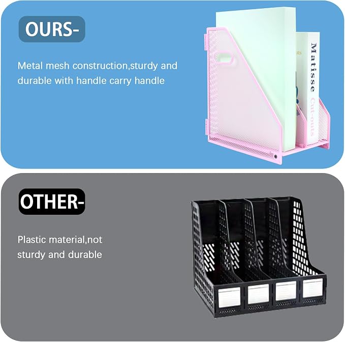Desk Organizers, Metal Magazine File Holder - Image 4