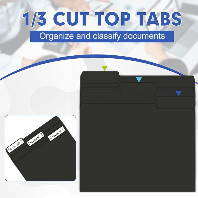 File Folder, HERKKA 120 Pack 1/3 Cut Tab File Folders, File Folders Great - Image 3