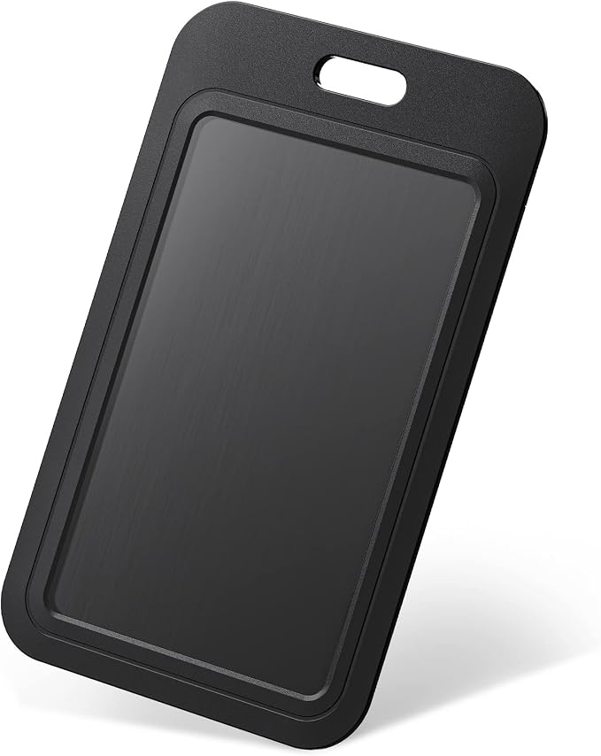 Uniclife 50 Pack Sliding ID Badge Holder Hard Black Vertical Plastic Card Case by UnicLife