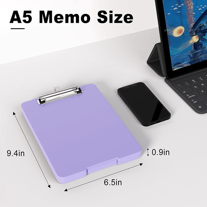 Hongri A5 Clipboard with Storage, Metal Retractable Pen Holder, 6 x 9'' Nursing - Image 2