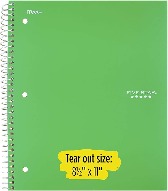 Five Star Spiral Notebook Plus Study App, 1 Subject, College Ruled Paper - Image 6
